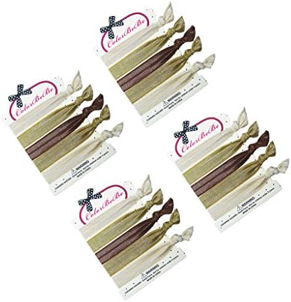 ColorBeBe – No-Crease, Soft and Stretchy Hair Ties – 20pcs (Blonde) Solid - HT-05