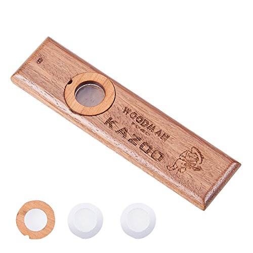 WANDIC Kazoos, 1 Pc Wooden Kazoo Musical Instrument Ukulele Guitar Partner Wood Harmonica for Kids and People Hum Song - Thumbnail 7