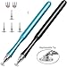 Evolva Future Technology Newly Released Elegant Dual Side Stylus Pen with Extra Long Expectancy Infinite Renewable Spring Disc Tip and Micro-knit Hybrid Fiber Tip (2 pack - Black + Blue)
