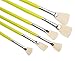 MEEDEN Artist Fan Paint Brush Set Long Handle for Oil Acrylic Painting Handmade Hog Bristle, 6 Pieces
