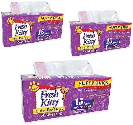 Fresh Kitty 15ct Super Thick Jumbo Drawstring Litter Box Liners (2)