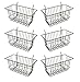 Econoco - Black Multi-Fit Narrow Wire Basket for Slatwall, Pegboard or Gridwall (Set of 6) Metal Semi-Gloss Basket, Black