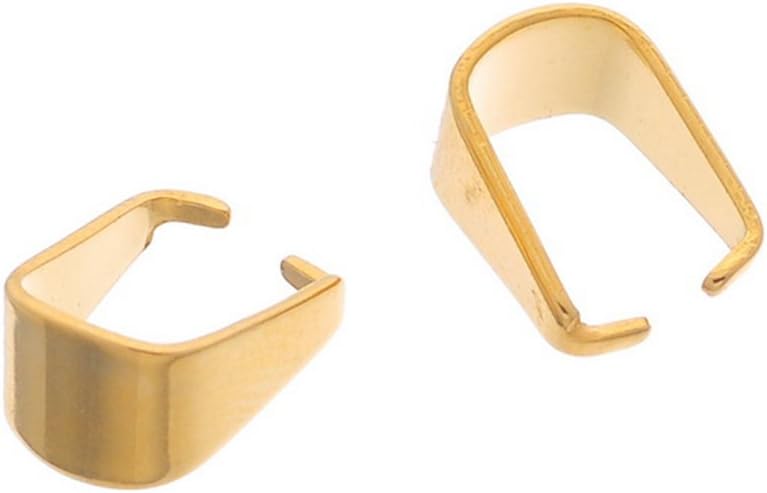 Shengyaju 10PCS Stainless Steel Pinch Bail Clip Gold Plated Jewelry Making Findings 10mmx7mm