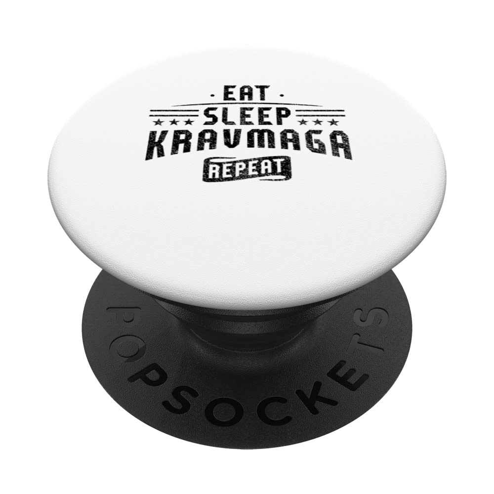 Eat Sleep Krav Maga Repeat Israeli MMA Martial Arts Fighter PopSockets Swappable PopGrip