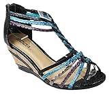 Women Beaded/Knot/Cross Strappy Ankle Cuff Comfort Platform Wedge Dress Sandals