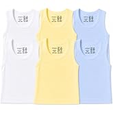 GI District Baby Sleeveless Pack of 6 Tank Tops 100% Cotton Shirts, Short Sleeve Tees 0-24 Months Boys, Girls, Unisex