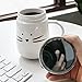 Koolkatkoo Ceramic Cat Coffee Mugs with Mirror Lid Set for Women Girls Cute Tea Cup Coffee Mug 16 oz Black and White