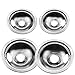 4 Pack Chrome Reflector Bowls Universal Drip Pan Kits Gas Stove Burner Rings Suitable for Frigidaire Kenmore 5304430150, 318067051