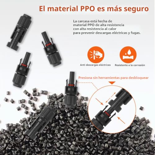 Crimper Terminals for 2.5/4.0/6.0 M² Solar Cable, 12 Pairs Solar Connectors, 2 Pieces Keys, for Mounting Solar Panels Cables