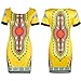Perman Women Traditional African Print Dashiki Bodycon Sexy Short Sleeve Dress