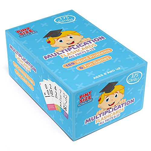 Self-Checking Multiplication Flashcards with Word Problems, All Facts 0-12 by Pint-Size Scholars
