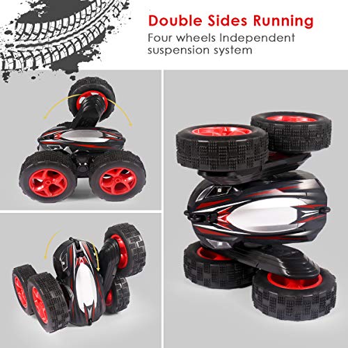 Fane Remote Control Car RC Stunt Car, 4WD Monster Truck Double Sided Rotating Tumbling - 2.4GHz High Speed Rock Crawler Rechargeable Vehicle Toy with Headlights - Thumbnail 3