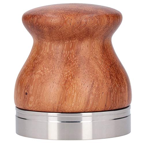 Tamper per espresso, pressino per caffè piatto in acciaio inossidabile Manico in legno Pressa per polvere Martello… - immagine 4