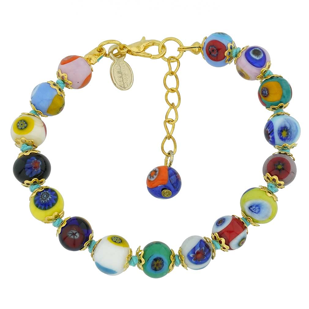 GlassOfVenice Murano Mosaic Bracelet - Multicoloured, 20 cm, Glass, Crystal, 7-3/4 inches, Murano Glass, crysta