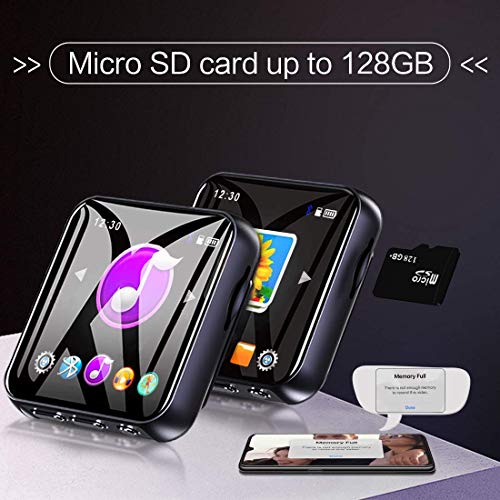 SEWOBYE Portable MP3 Player with Bluetooth, Bluetooth MP3 Watch Player