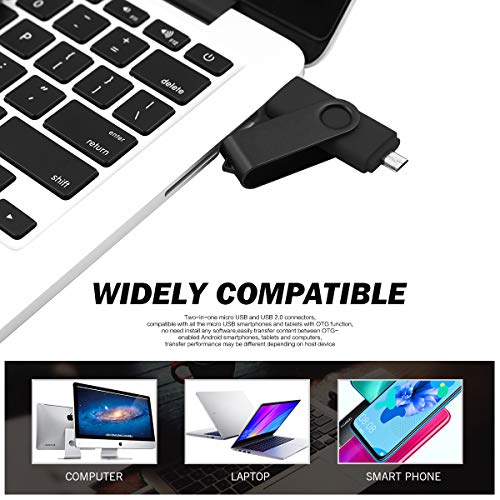 256GB USB Flash Drive for Android Phone Memory Stick 2 in1 Micro USB 256GB Photo Stick USB 2.0 Thumb Drive (256GB, Black)