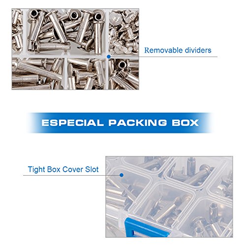 image for INCREWAY 5mm x 8/15/20/25/30mm Nickel Plated Binding Chicago Screw Pos