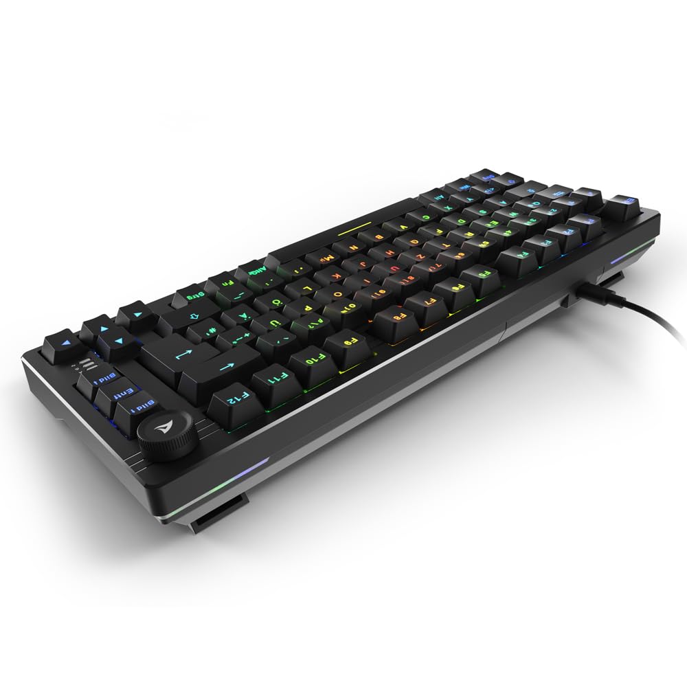 Sharkoon Skiller SGK25 RGB, Gaming Tastatur, 75% Layout, Hot Swap, Huano RED geschmierte Schalter, schwarz 2