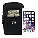 liangdongshop 6.8 Inch Water Resistant Oxford Waist Bag Cell Phone Sleeve Cross Body Pack (Black)
