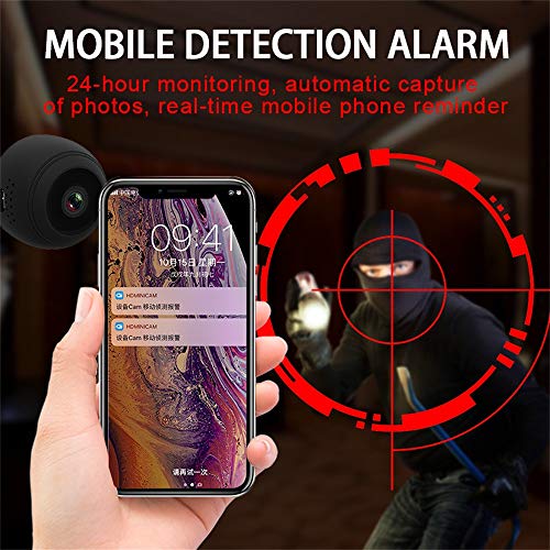 Sonmer V1 Mini Home Security Surveillance WiFi IP Camera, 155° Wide Angle,Support 1080P HD Night Vision Motion Detection Magnetic Base Intelligent Alarm