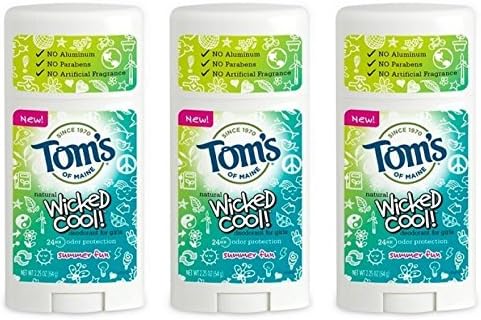 Tom's of Maine Natural Wicked Cool Deodorant for Girls Summer Fun 2.25 oz (Pa... by KT Travel