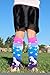MadSportsStuff Neon Unicorn Over The Calf Socks (Neon Pink/Blue/Purple, Small)