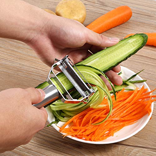 Tynctway Peeler Stainless Steel Cutter Slicer for Carrot Potato Melon Gadget Vegetable Fruit Steel Peeler Double Sided… - Image 2