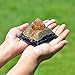 Orgonite Crystal Orgone Pyramid – Chakra Om Symbol Orgonite Pyramid with Black Tourmaline and Brass Metal for Meditation, Yoga, Chakra Alignment, Spiritual Décor, and Mindful Gifting
