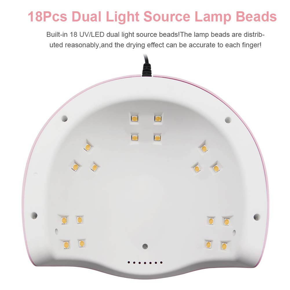 LED Nail Lamp 54W, Professional Nail Dryer Gel Polish Light, U V Nail Light with 3 Timer Setting, Nail Polish Curing Gel LED Dryer, Professional Nail Art Tools with Automatic Sensor, LCD Display: Beauty