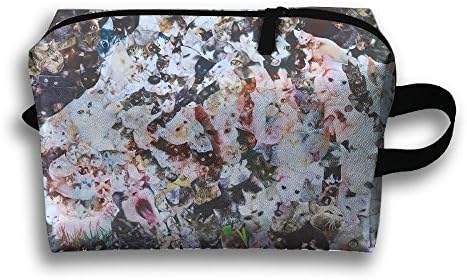 White Tiger Collage Travel Bag Toiletries Bag Phone Coin Purse Cosmetic Pouch Pencil Case Tote Multifunction Organizer Storage Bag