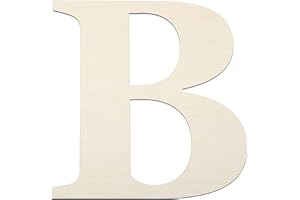 YRONTY 12Inch/30cm Wooden Letters B, Blank Unfinished Wood Letter Wooden Sign Board for Painting, Craft and Home Wall Decorat