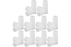 DECHOUS 10pcs Closet Rod Tee Joint - Plastic Connector Pipe Fitting for 12mm Inner Diameter Shoe Rack Organizer Dryer Wardrob