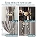 Topspeeder 6 Pack Magnetic Curtain Tiebacks,The Most Convenient Woven Texture Drape Tie Backs,Decorative Weave Rope Holdback Holder for Window Sheer Blackout Drapries Office,16 Inch(Beige)
