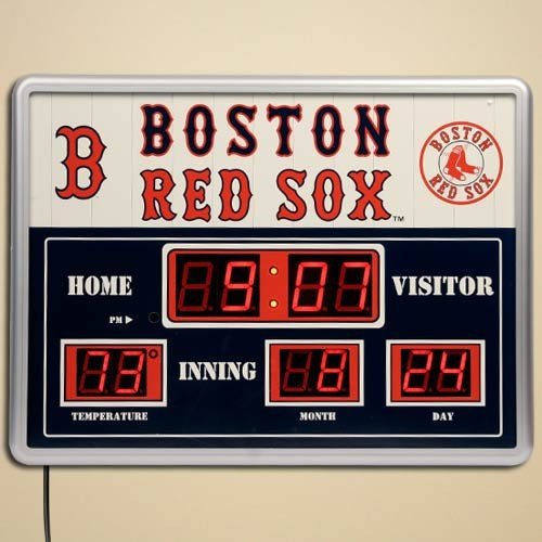 Boston Red Sox LED Scoreboard Clock Wall Clocks Sports