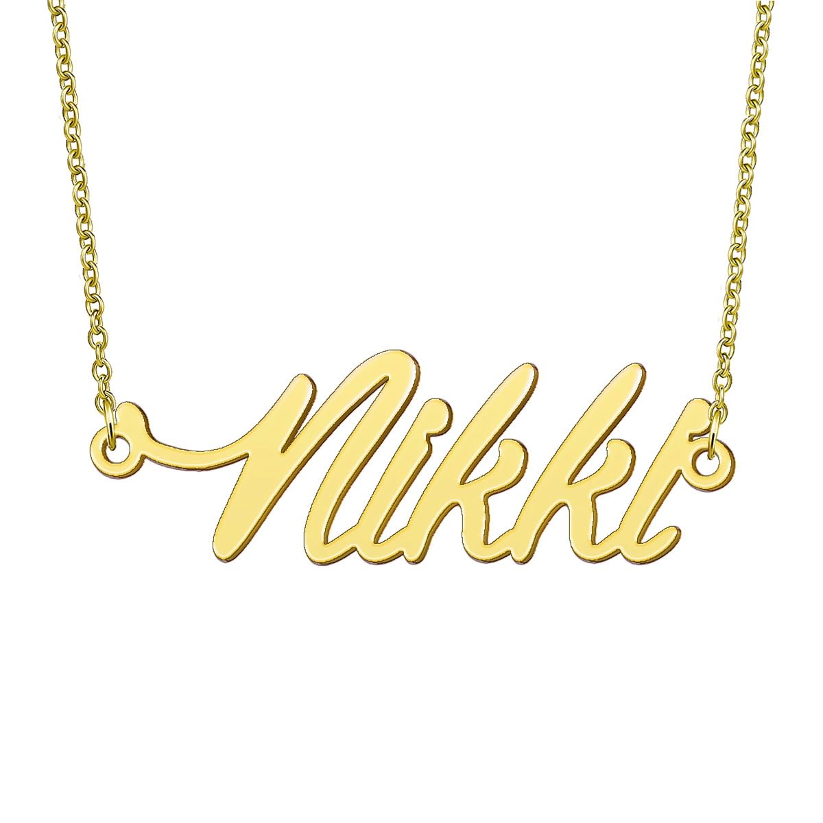 BYBWBL Nikki Name Pendant Necklace 18k Gold Plated
