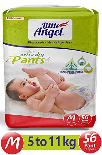 Little Angel Baby Diaper Pants, Medium-56 Count