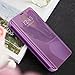 Slim Samsung Galaxy Note 9 Case, Translucent View Window Front Function Mirror Screen Flip Electroplate Plating Stand Scratchproof Full Body Protective Case for Samsung Note 9 (Purple)