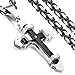 Jstyle Jewelry Stainless Steel Cross Necklace Pendant for Men Byzantine Chain Necklace Boys 5mm 24 Inch