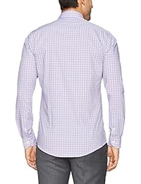 Camisa de vestir cuello clásico, calce ajustado, para hombres, con botones