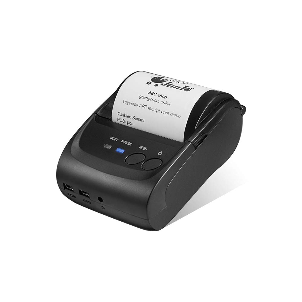 MUNBYN 58mm Bluetooth Thermal Wireless Printer Thermal Receipt Printer for Android System with Rechargeable Battery ESC/POS