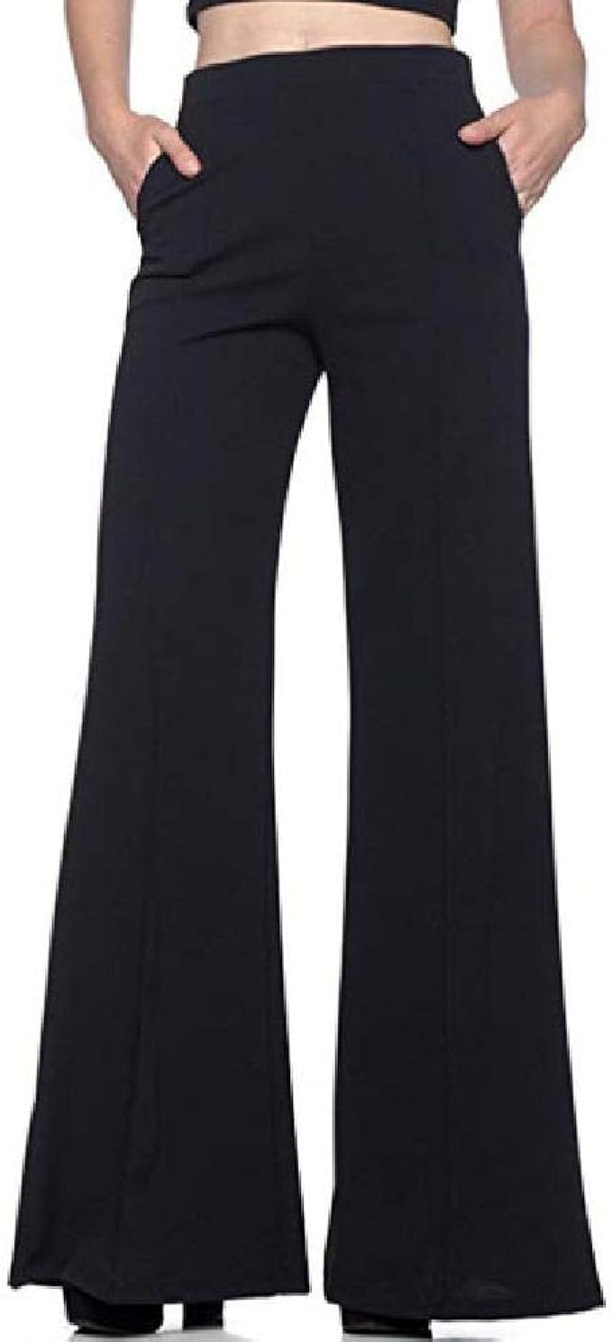 womens black flared trousers