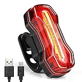 Albrillo Bicycle Tail Light, USB Rechargeable Rear Bike Lights With Waterproof and 6 Light Modes Function, Bright Safety Led Bike Back Light