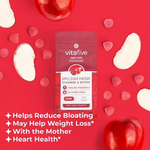 Vitafive Apple Cider Vinegar ACV Gummy Vitamins with The Mother