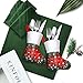 LimBridge Christmas Mini Stockings, 24 Pack 7 inches Plaid Snowflake Print with Fleece Cuff, Rustic Stocking Decorations for Whole Family
