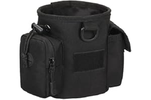 HDLSINA Compact Drawstring Tactical Dump Pouch Bag Dog Treat Training Pouch for Range Shooting, Hunting Airsoft ，Also As Training Bag for Doggie Puppy Treat Snack Pet Toys