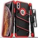 ZIZO Bolt Series for iPhone Xs Max case Military Grade Drop Tested with Tempered Glass Screen Protector, Holster, Kickstand Black RED