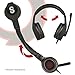 Etekcity Comfortable H5GX Over Ear Stereo Professional Headphone Headset with Mic, LED Light & Adjustable Headband, for PC & MAC (Black&Red)