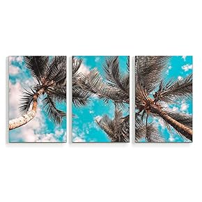 Beach Palm Trees Paradise Painting Artwork for Home...