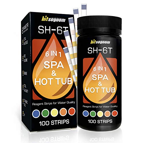 BITSOGOOM Spa & Hot Tub Test Strips 100 Count, 6Way Total Chlorine
