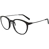 TUMI - VTU801 Unisex Reading Glasses - Blue Light Blocking Eyeglasses for Men & Women - Stylish Round Shape Eyewear - 15mm - Black